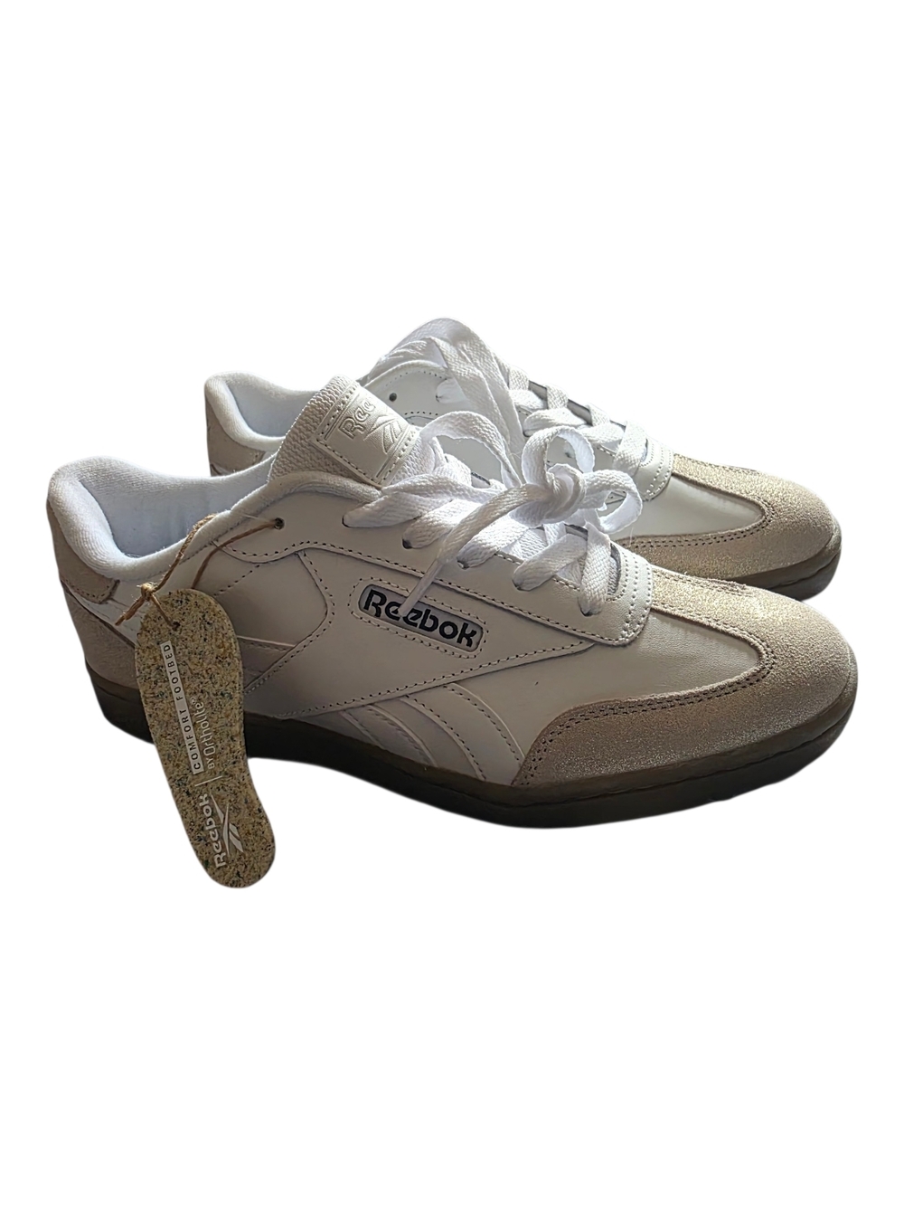 Reebok Classic White & Beige Leather Sneakers Brand NEW